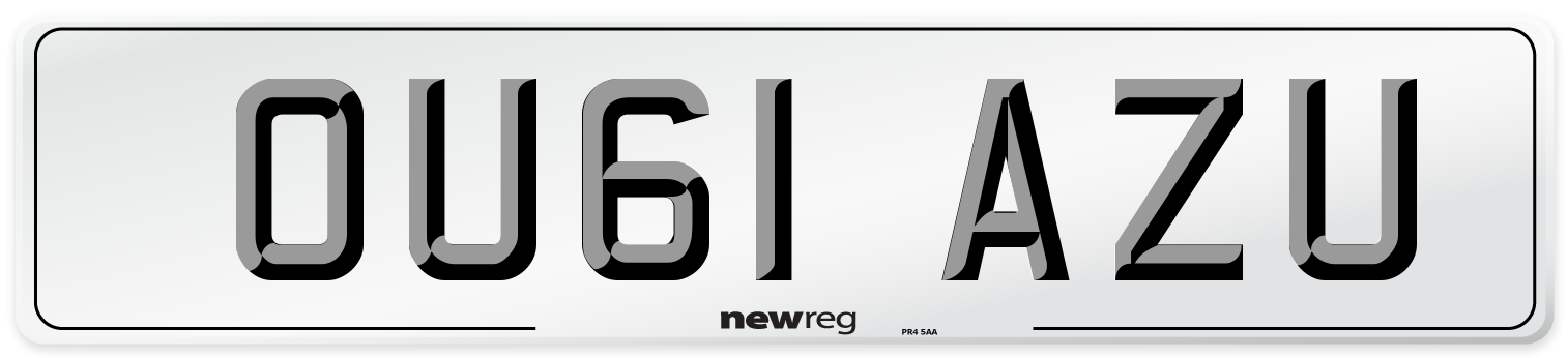 OU61 AZU Number Plate from New Reg